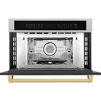 30 inch DuraSnow Stainless Steel with Gold Accents Built-In Microwave Oven