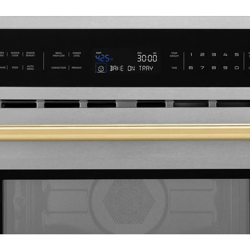 30 inch DuraSnow Stainless Steel with Gold Accents Built-In Microwave Oven