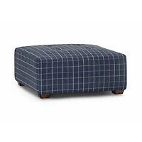 Fletcher Square Ottoman - Sterlington Denim