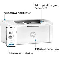 LaserJet Wireless Black and White Laser Printer - White