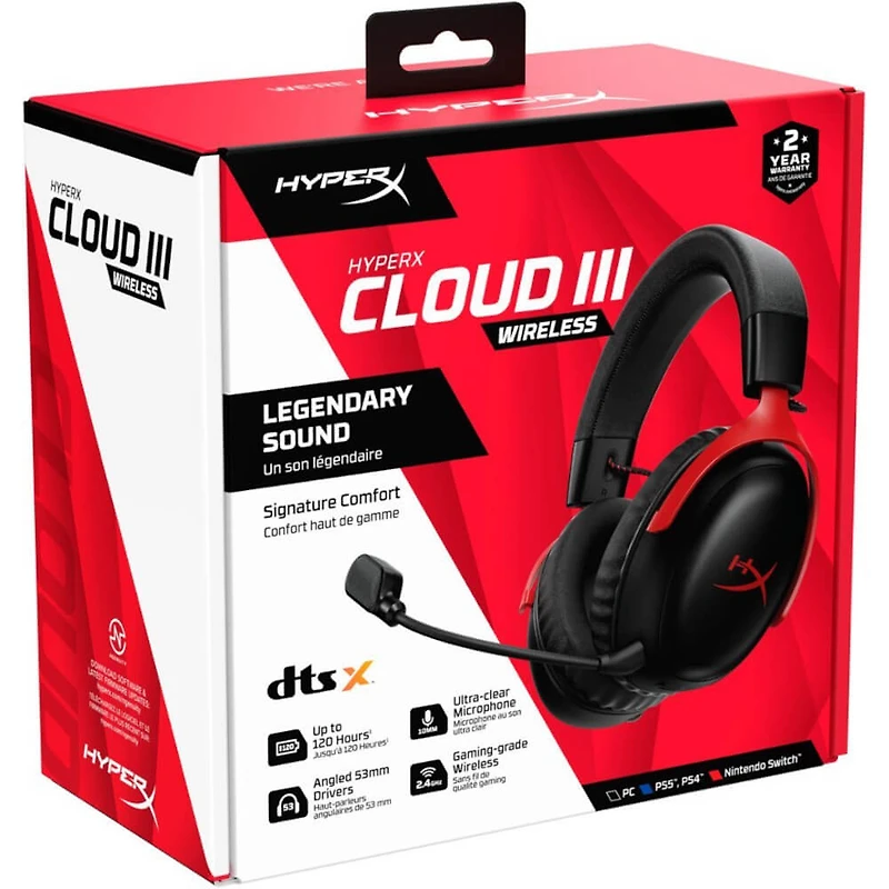 Cloud III Wireless Gaming Headset - Black/Red - OPEN BOX