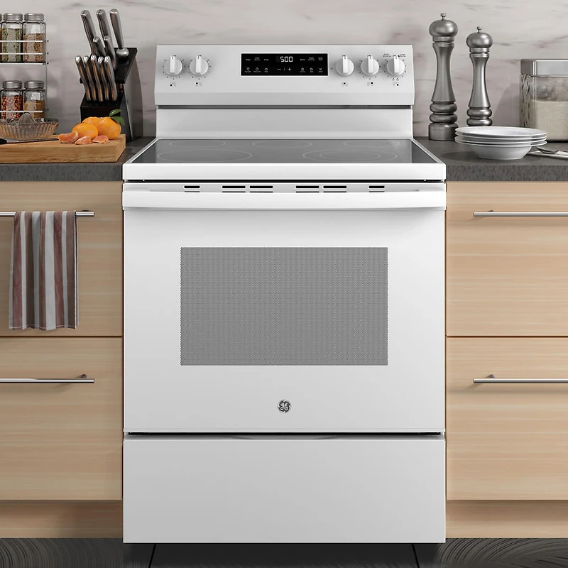 30 inch White Free-Standing Electric Range with Crisp Mode
