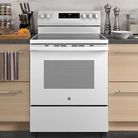 30 inch White Free-Standing Electric Range with Crisp Mode