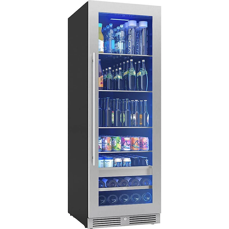 266 Can Stainless Steel/Glass Single Zone Beverage Cooler