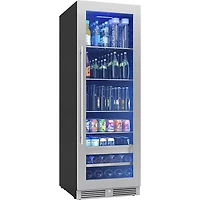 266 Can Stainless Steel/Glass Single Zone Beverage Cooler