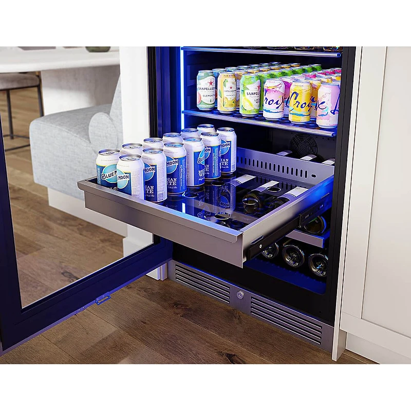 266 Can Stainless Steel/Glass Single Zone Beverage Cooler