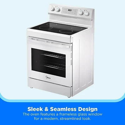 6.3 Cu. Ft. White Freestanding Electric Range