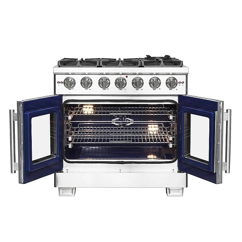 5.36 Cu. Ft. Stainless Steel Freestanding Gas Range with French Doors