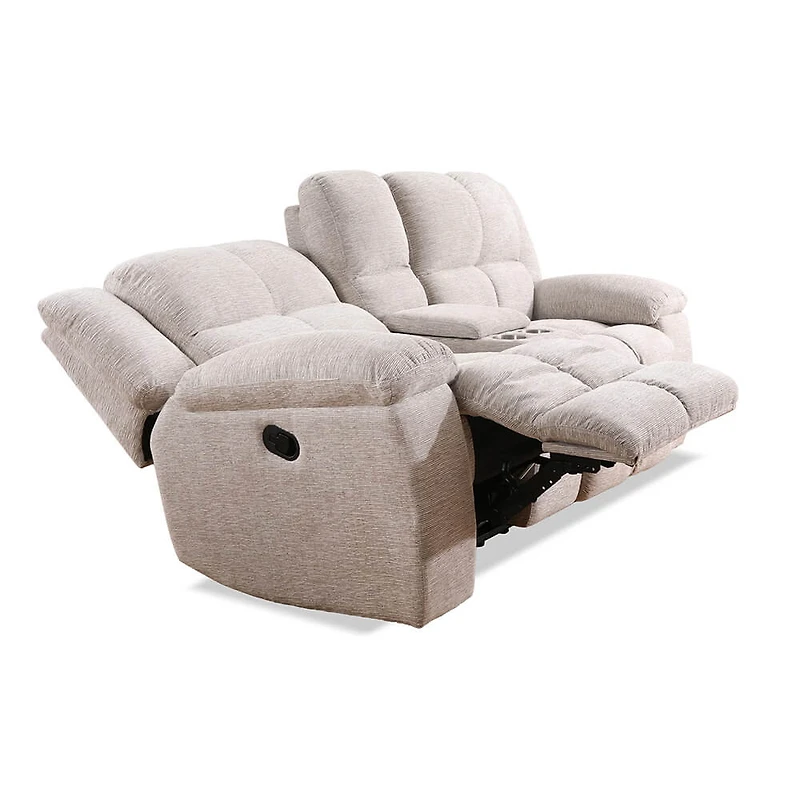 Buster Manual Dual Reclining Console Loveseat - Opal Taupe