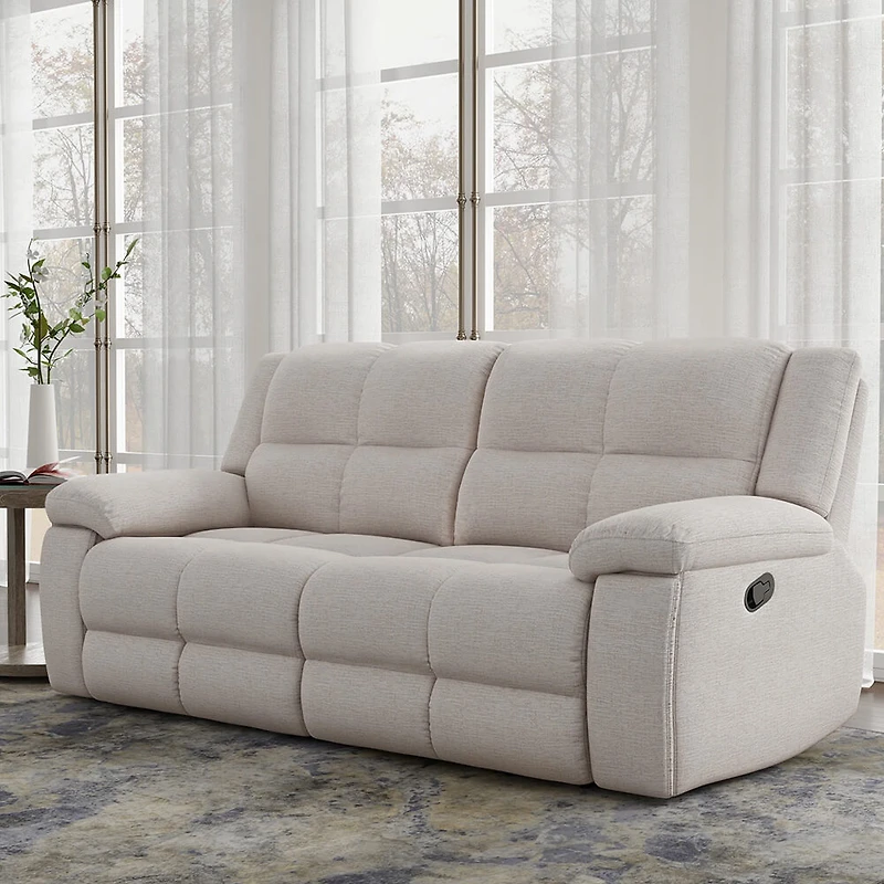 Buster Manual Dual Reclining Sofa - Opal Taupe