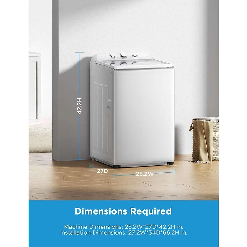 3.7 Cu. Ft. Top Load Washer - White
