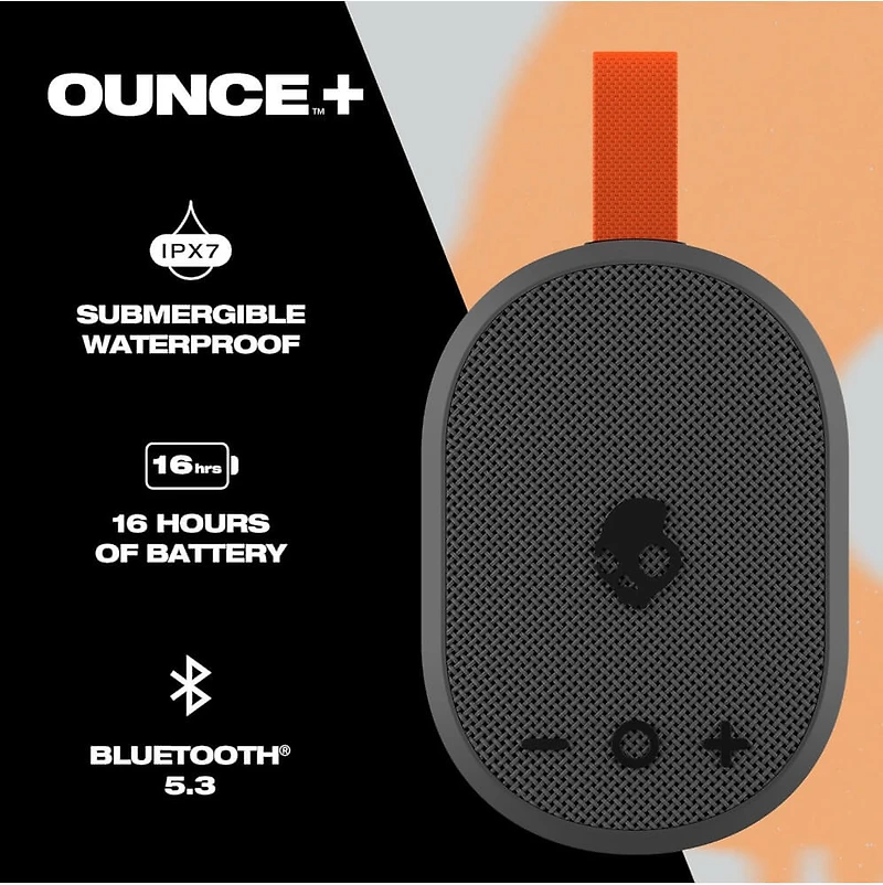 Ounce+ Mini Portable Waterproof Wireless Bluetooth Speaker - Dark Gray - OPEN BOX