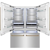 32.2 Cu. Ft. Stainless Steel 4-Door French Door with Gold Accents