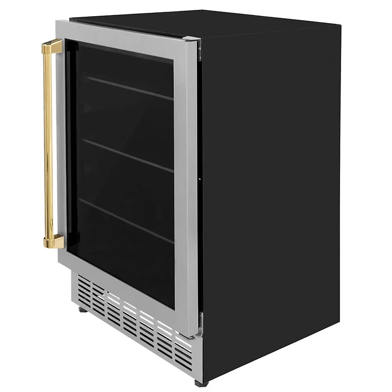 24 inch Monument Autograph Edition Stainless Steel/Polished Gold Beverage Cooler