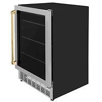 24 inch Monument Autograph Edition Stainless Steel/Polished Gold Beverage Cooler