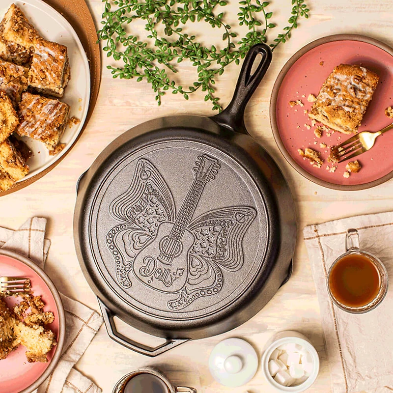 12 inch Butterfly Dolly Parton Cast Iron Skillet