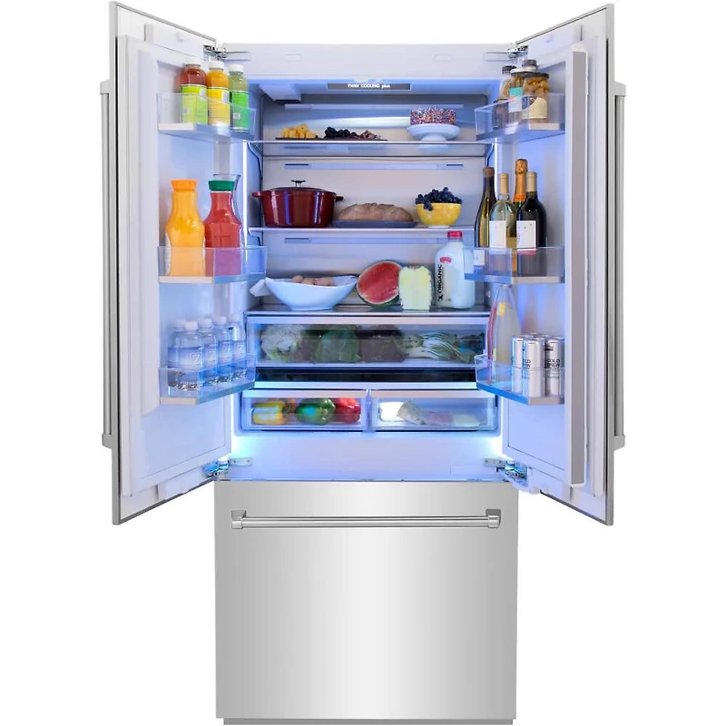 19.6 Cu. Ft. Stainless Steel Counter-Depth 3 Door French Door Refrigerator