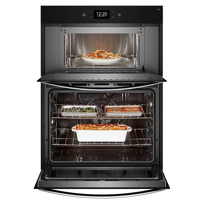 30 inch Black Stainless Steel Electric Smart Combination Wall Oven