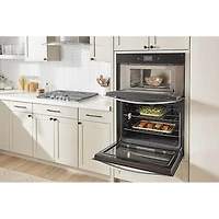 30 inch Black Stainless Steel Electric Smart Combination Wall Oven