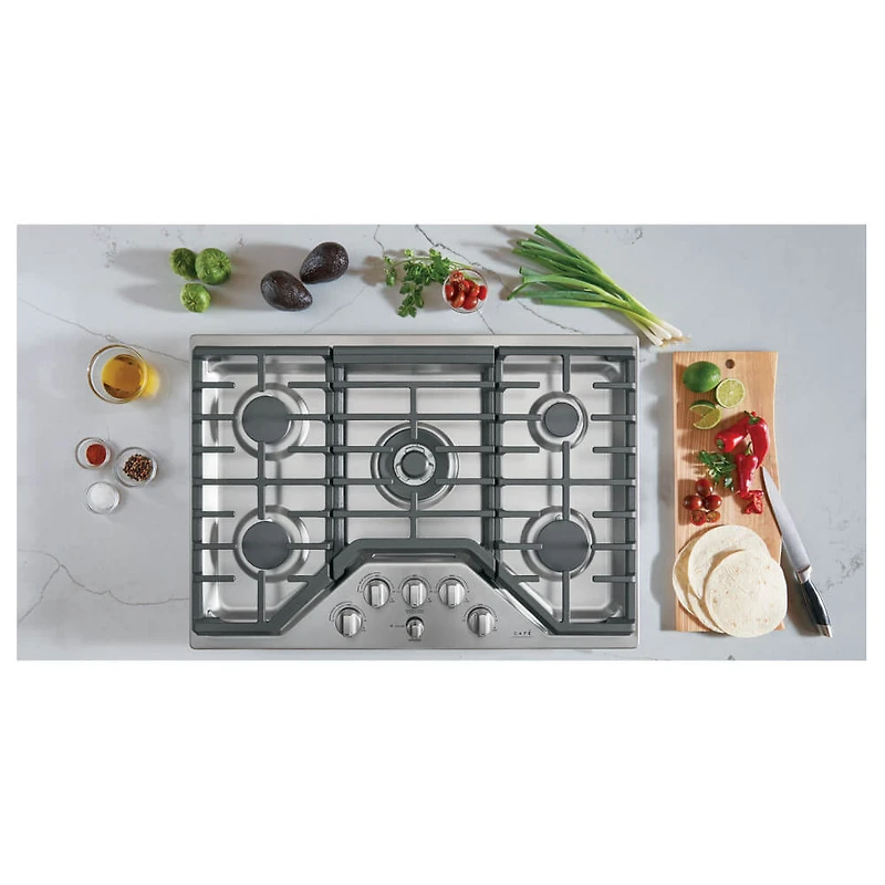 30 inch Stainless Steel 5 Burner Gas Drop-In Cooktop