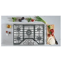 30 inch Stainless Steel 5 Burner Gas Drop-In Cooktop