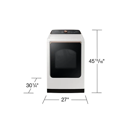 7.4 Cu. Ft. Ivory Top Load High Efficiency Smart Electric Dryer