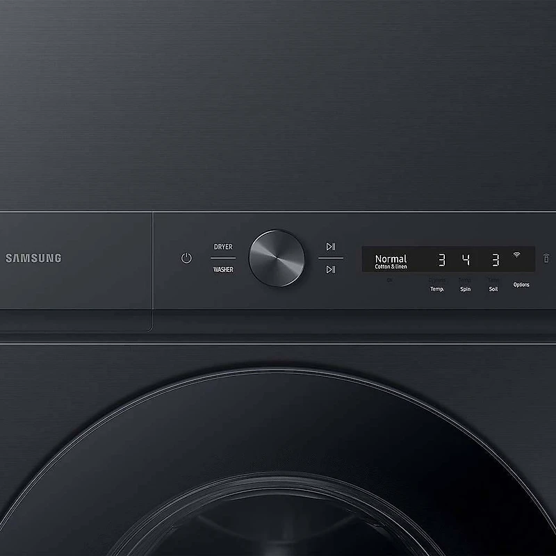 4.6/7.6 Cu. Ft. Brushed Black Bespoke AI Stacked Washer/Dryer