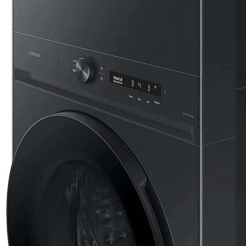 4.6/7.6 Cu. Ft. Brushed Black Bespoke AI Stacked Washer/Dryer