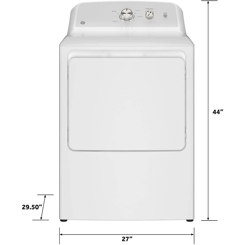 7.2 Cu. Ft. White with Silver Matte Top Load Electric Dryer