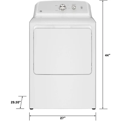 7.2 Cu. Ft. White with Silver Matte Top Load Electric Dryer