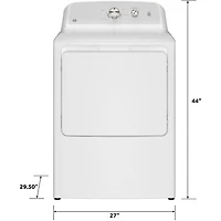 7.2 Cu. Ft. White with Silver Matte Top Load Electric Dryer
