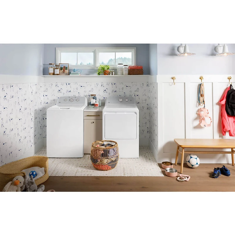 4.3 Cu. Ft. White Top Load Washer with Stainless Steel Basket