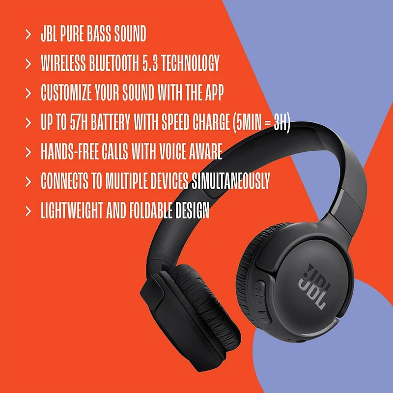Tune Pure Bass Wireless Bluetooth Headphones - White