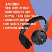 Tune Pure Bass Wireless Bluetooth Headphones - White