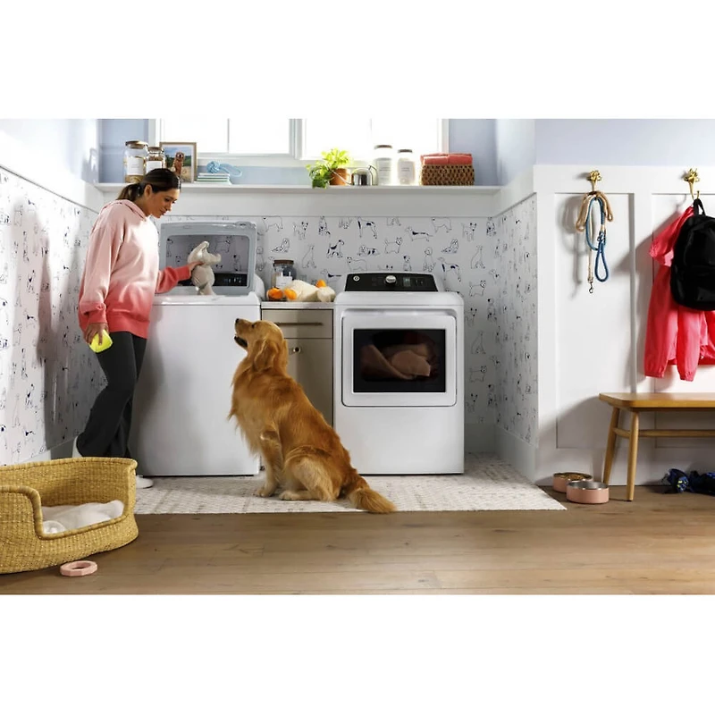 7.4 Cu. Ft. White on White Top Load Electric Dryer