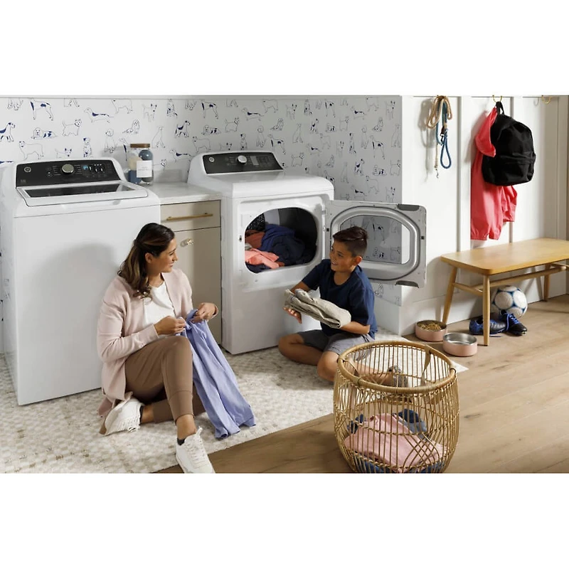 7.4 Cu. Ft. White on White Top Load Electric Dryer