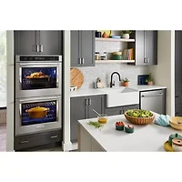 30 inch PrintShield Stainless Convection Electric Double Wall Oven with Air Fry - OPEN BOX