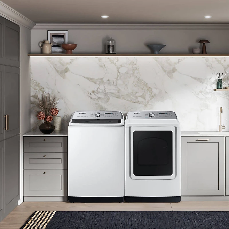 7.4 Cu. Ft. White Top Load High Efficiency Smart Electric Dryer
