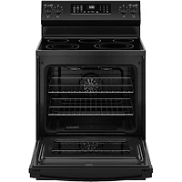 5.3 Cu. Ft. Black Freestanding Electric Convection Range with Steam Cleaning