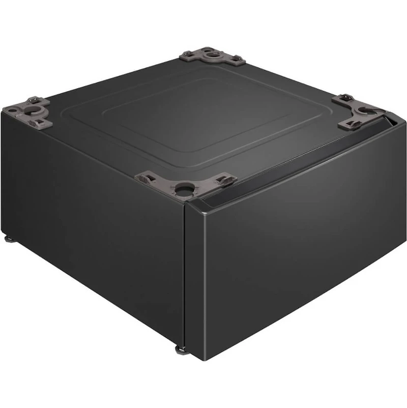 27 inch Middle Black Laundry Pedestal with Storage Drawer