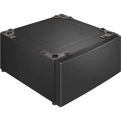 27 inch Middle Black Laundry Pedestal with Storage Drawer