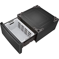 27 inch Middle Black Laundry Pedestal with Storage Drawer