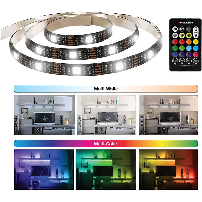 6.5 ft. Multi-color and Multi-White LED Light Strip - OPEN BOX