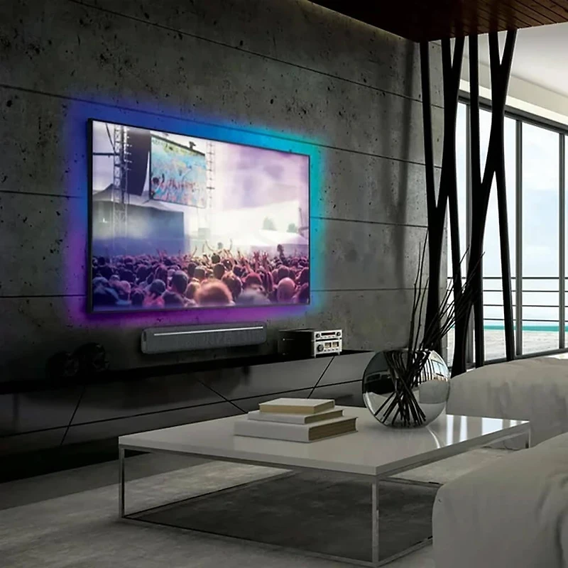 12 Ft. RGB LED Sound Reactive Light Strip with Remote Control - OPEN BOX