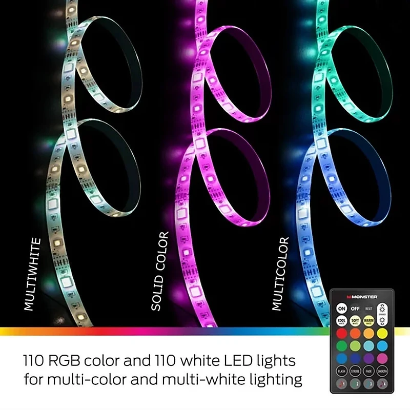 16.4ft Sound Reactive Smart Multi-Color Multi-White LED Light Strip