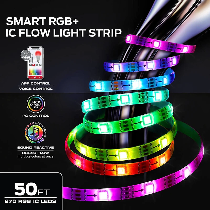 50 Ft. RGB + IC Flow Smart Light Strip - OPEN BOX