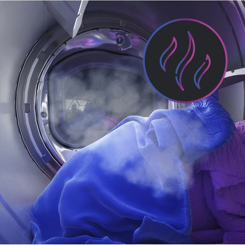 7.8 Cu. Ft. Sapphire Blue Front Load Stackable Smart Electric Dryer 