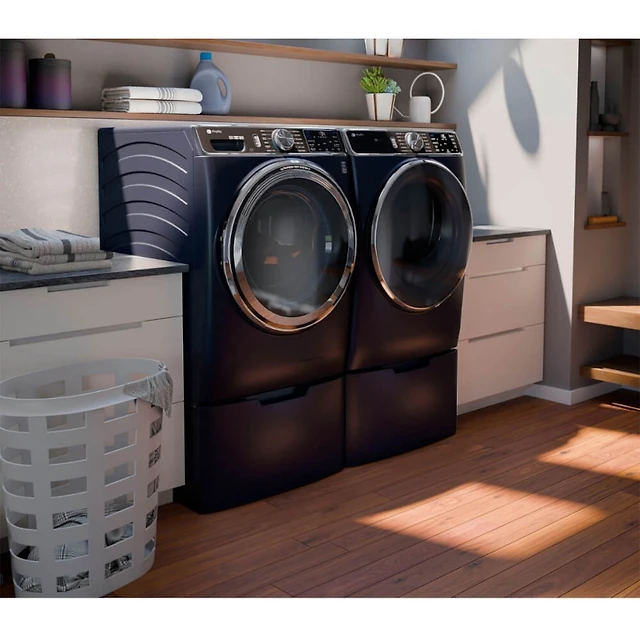 5.3 Cu. Ft. Sapphire Blue Front Load Stackable Smart Washer