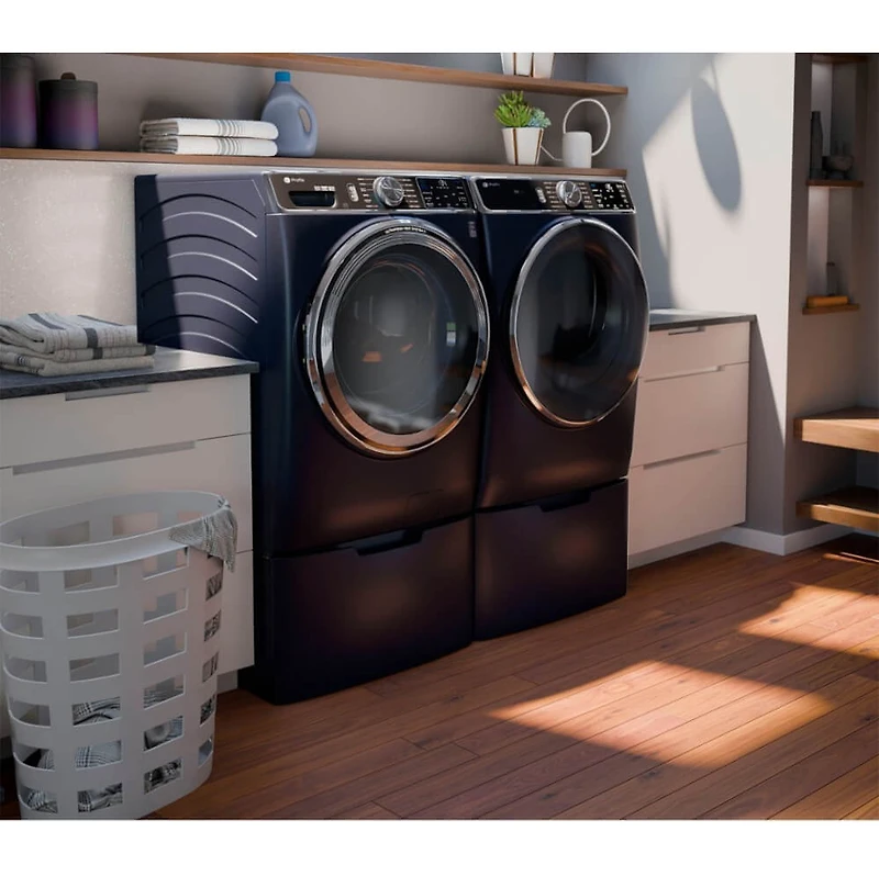 5.3 Cu. Ft. Sapphire Blue Front Load Stackable Smart Washer