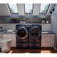 5.3 Cu. Ft. Sapphire Blue Front Load Stackable Smart Washer